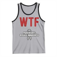 Parkinson's Awareness Tank Top WTF Winning The Fight Gray Ribbon Support Parkinsons Warriror
