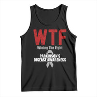 Parkinson's Awareness Tank Top WTF Winning The Fight Gray Ribbon Support Parkinsons Warriror