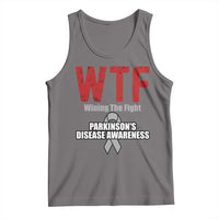 Parkinson's Awareness Tank Top WTF Winning The Fight Gray Ribbon Support Parkinsons Warriror