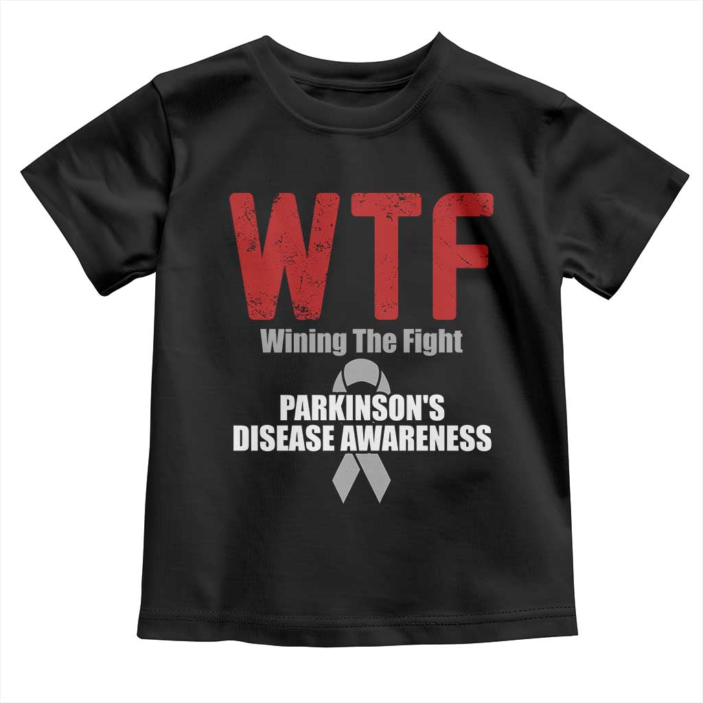 Parkinson's Awareness Toddler T Shirt WTF Winning The Fight Gray Ribbon Support Parkinsons Warriror