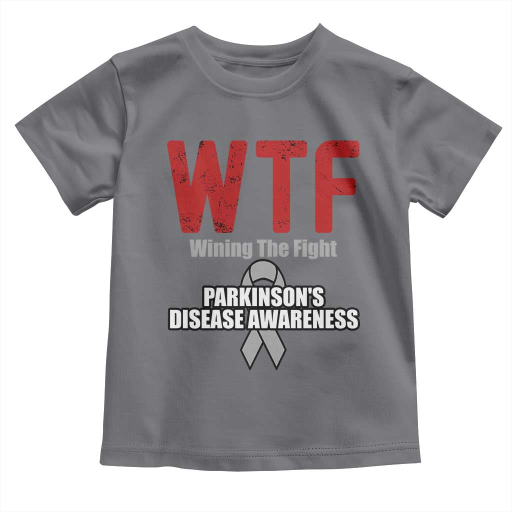 Parkinson's Awareness Toddler T Shirt WTF Winning The Fight Gray Ribbon Support Parkinsons Warriror