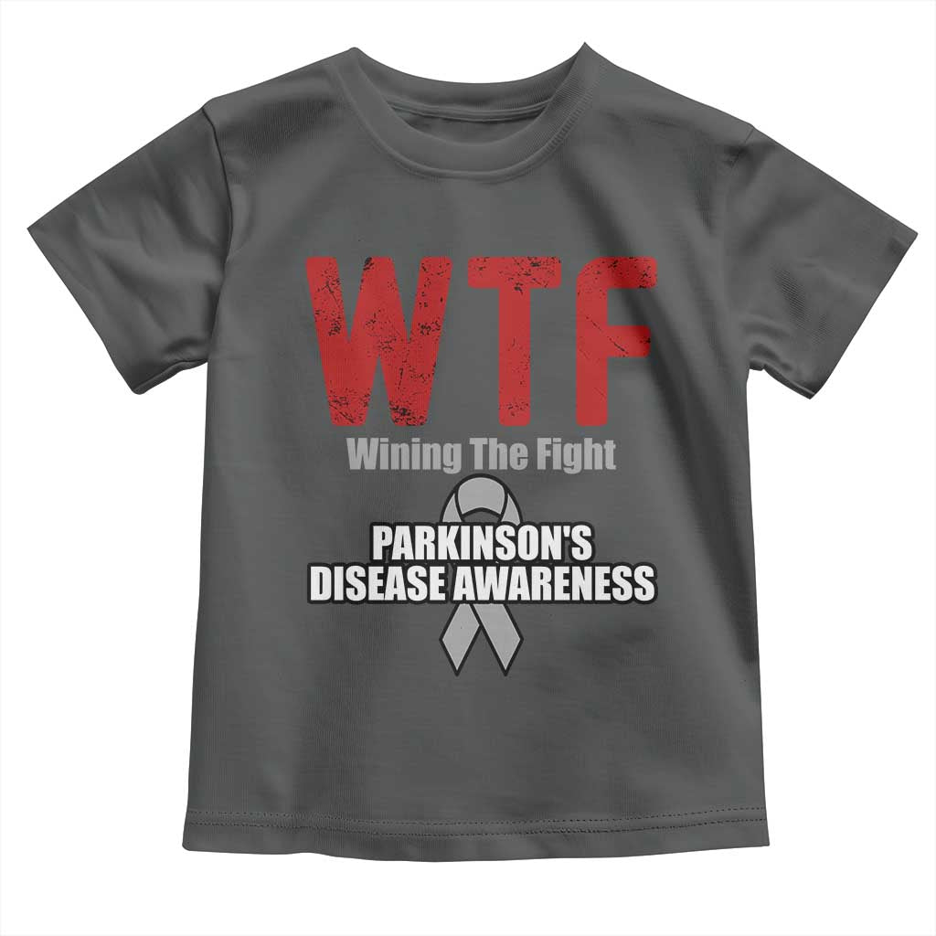 Parkinson's Awareness Toddler T Shirt WTF Winning The Fight Gray Ribbon Support Parkinsons Warriror