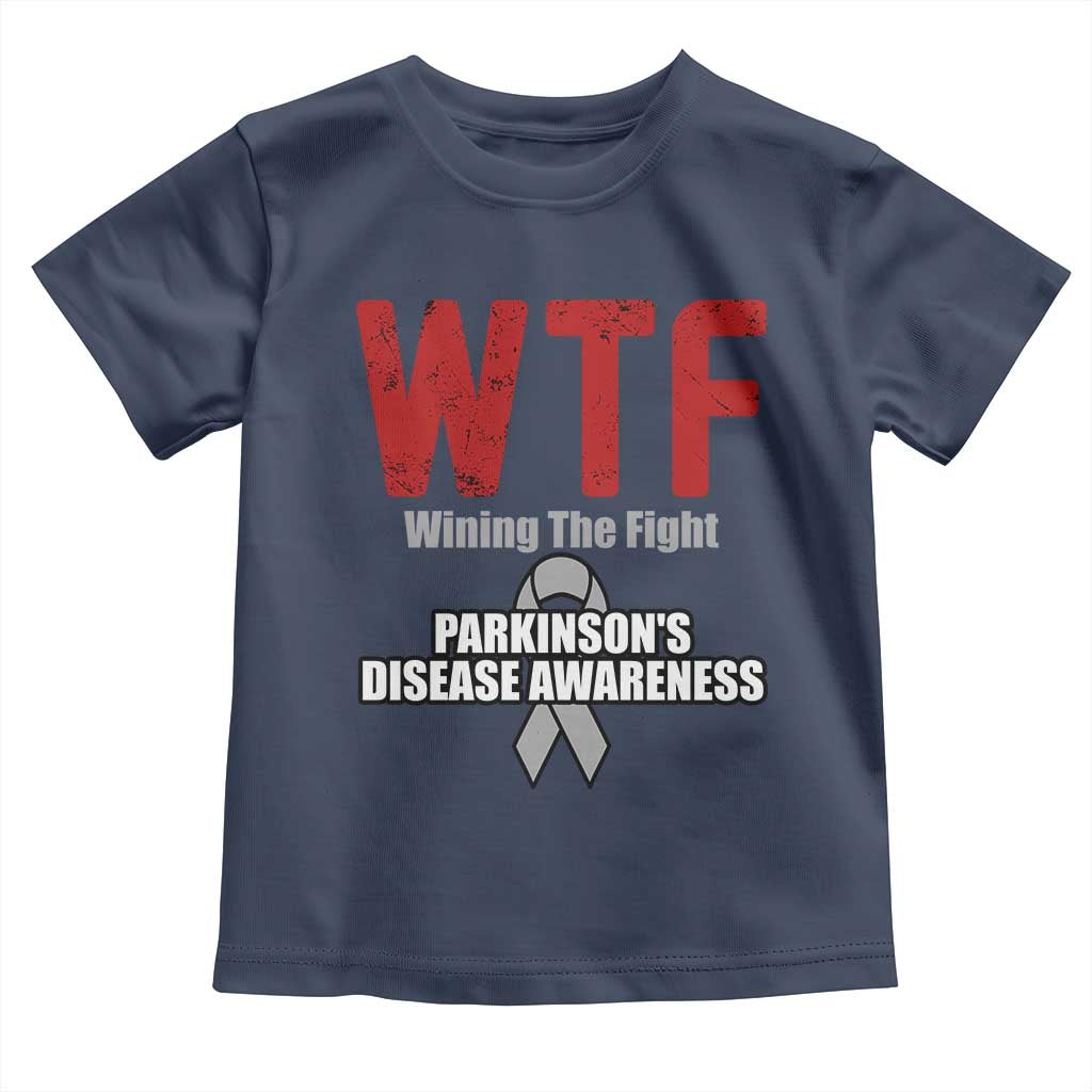 Parkinson's Awareness Toddler T Shirt WTF Winning The Fight Gray Ribbon Support Parkinsons Warriror