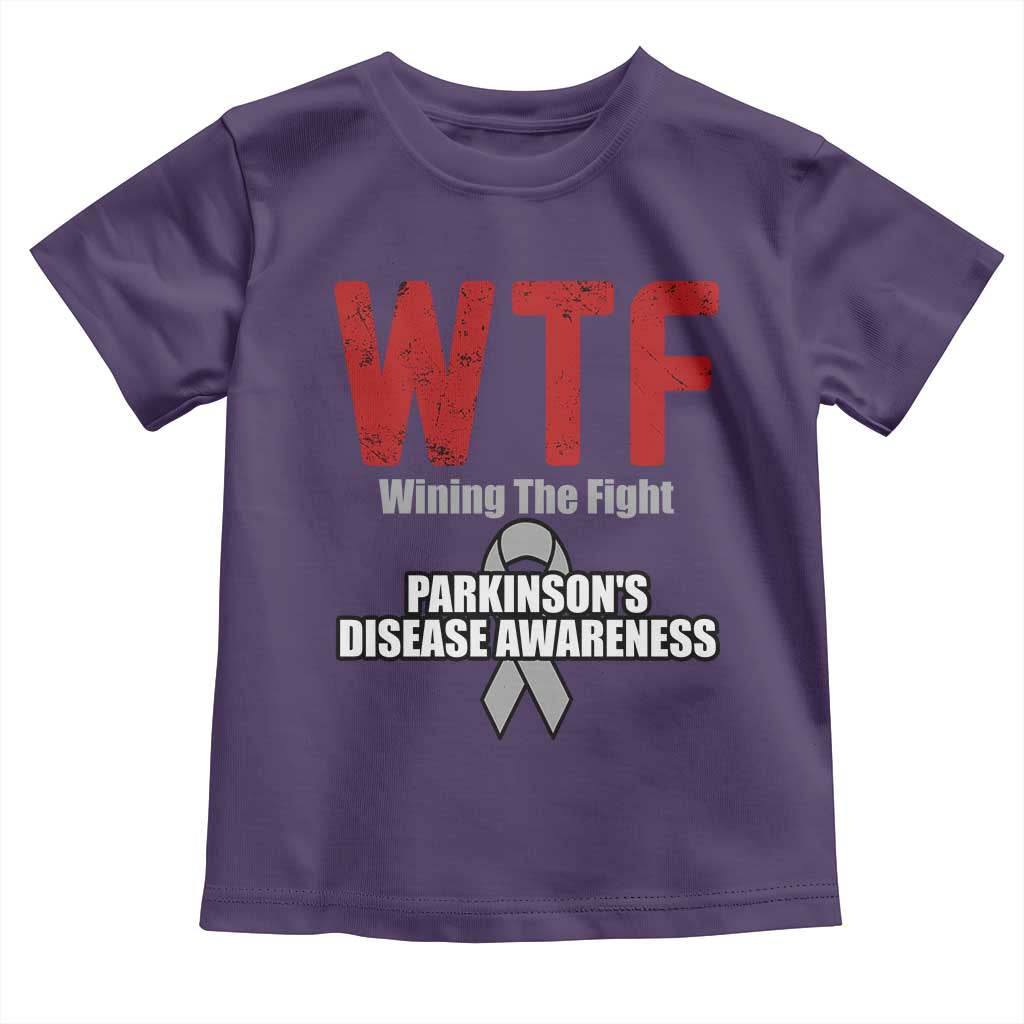 Parkinson's Awareness Toddler T Shirt WTF Winning The Fight Gray Ribbon Support Parkinsons Warriror