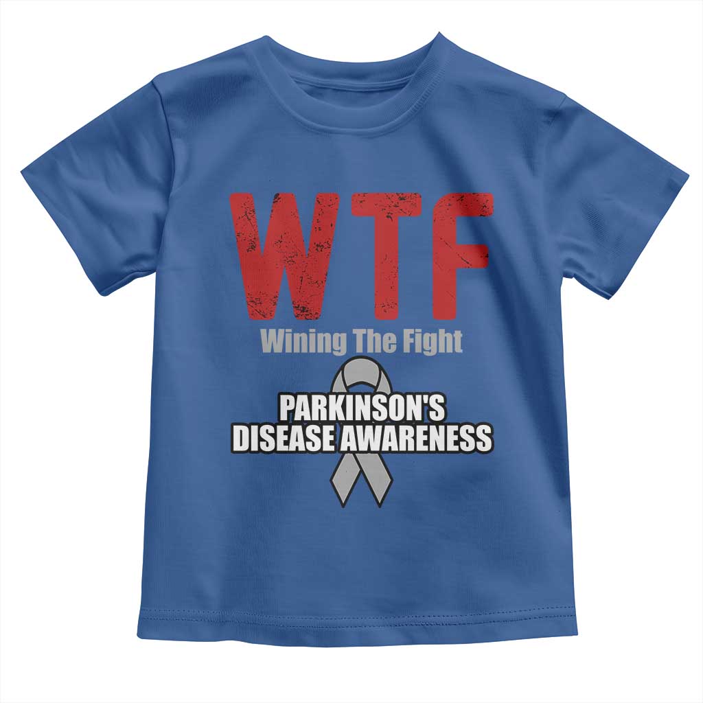 Parkinson's Awareness Toddler T Shirt WTF Winning The Fight Gray Ribbon Support Parkinsons Warriror