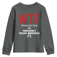Parkinson's Awareness Youth Sweatshirt WTF Winning The Fight Gray Ribbon Support Parkinsons Warriror