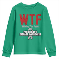 Parkinson's Awareness Youth Sweatshirt WTF Winning The Fight Gray Ribbon Support Parkinsons Warriror