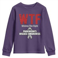 Parkinson's Awareness Youth Sweatshirt WTF Winning The Fight Gray Ribbon Support Parkinsons Warriror