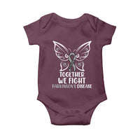 Parkinson's Awareness Baby Onesie We Fight Together Support Squad Gray Ribbon Butterfly