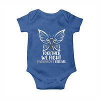 Parkinson's Awareness Baby Onesie We Fight Together Support Squad Gray Ribbon Butterfly