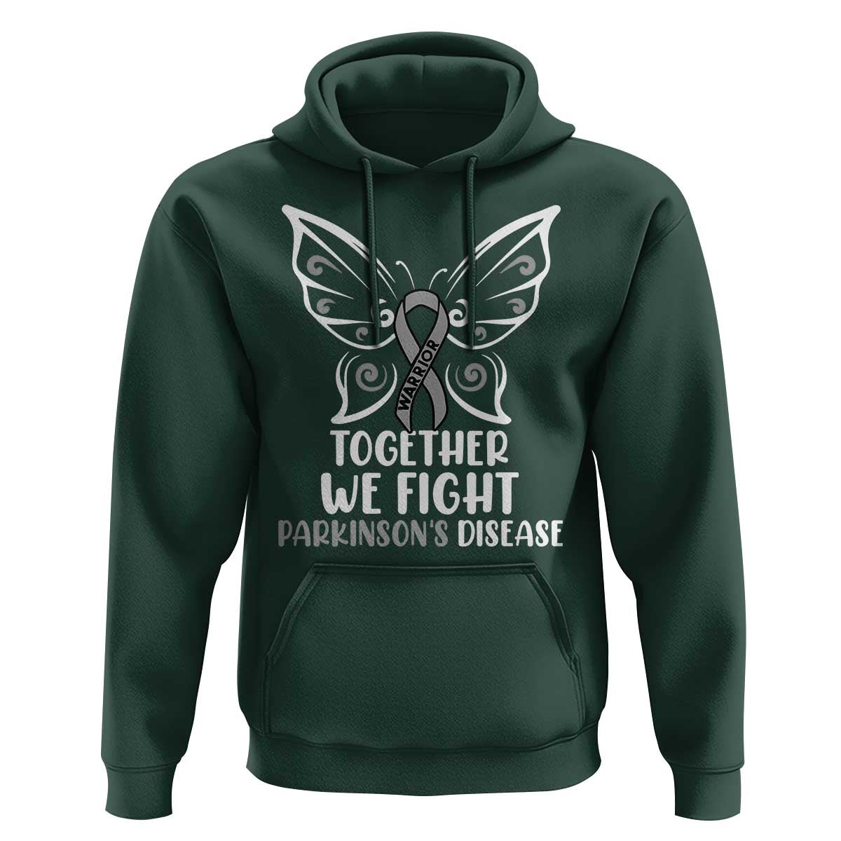 Parkinson's Awareness Hoodie We Fight Together Support Squad Gray Ribbon Butterfly