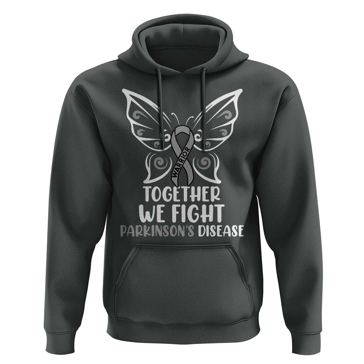 Parkinson's Awareness Hoodie We Fight Together Support Squad Gray Ribbon Butterfly