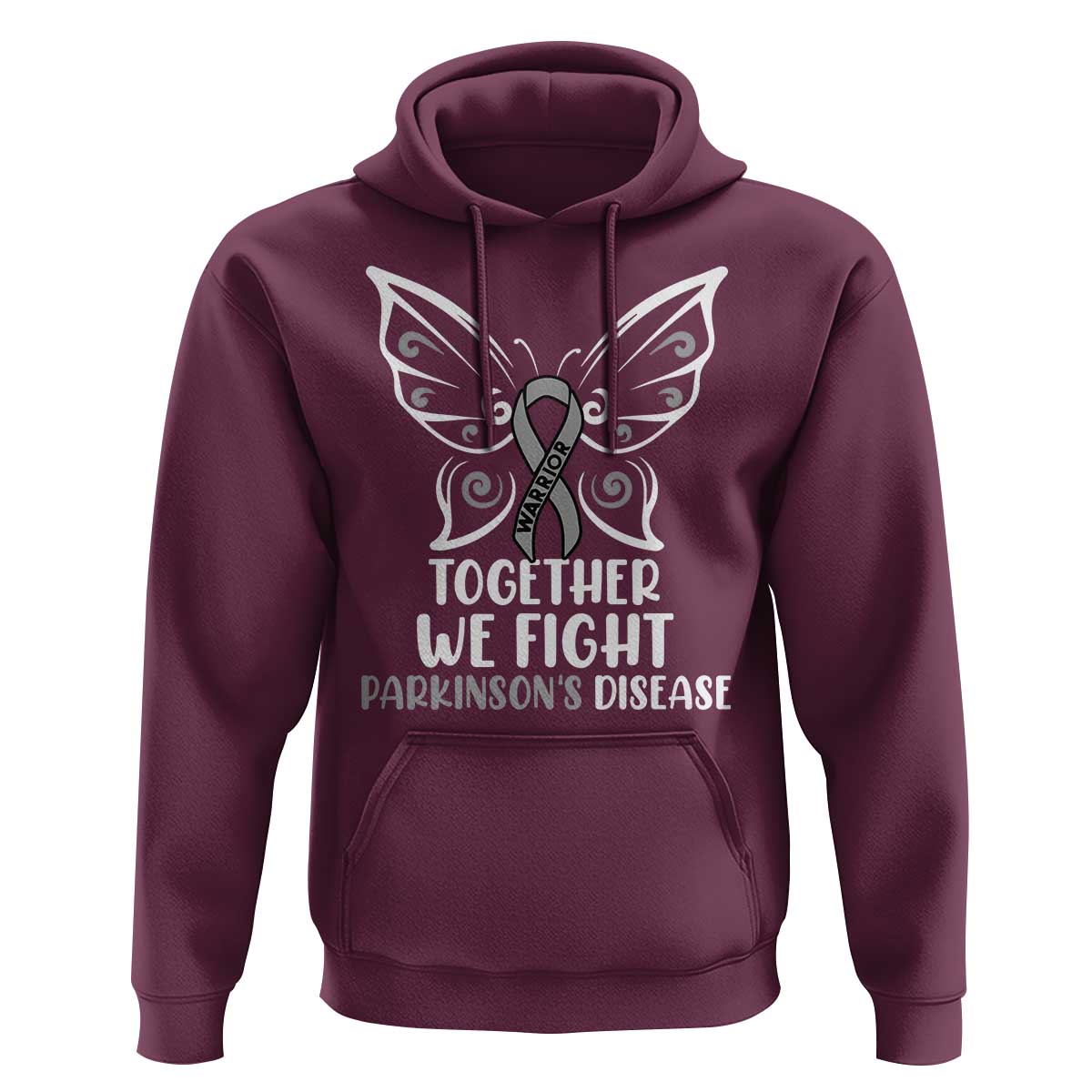 Parkinson's Awareness Hoodie We Fight Together Support Squad Gray Ribbon Butterfly