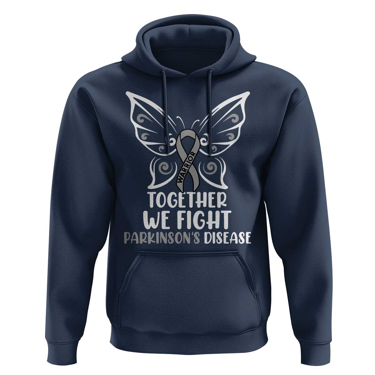 Parkinson's Awareness Hoodie We Fight Together Support Squad Gray Ribbon Butterfly