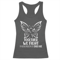 Parkinson's Awareness Racerback Tank Top We Fight Together Support Squad Gray Ribbon Butterfly
