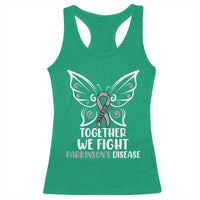 Parkinson's Awareness Racerback Tank Top We Fight Together Support Squad Gray Ribbon Butterfly