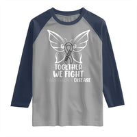 Parkinson's Awareness Raglan Shirt We Fight Together Support Squad Gray Ribbon Butterfly