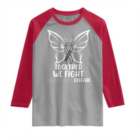 Parkinson's Awareness Raglan Shirt We Fight Together Support Squad Gray Ribbon Butterfly