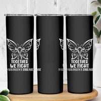 Parkinson's Awareness Skinny Tumbler We Fight Together Support Squad Gray Ribbon Butterfly