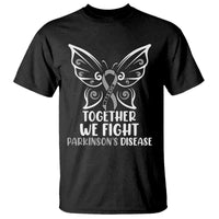 Parkinson's Awareness T Shirt We Fight Together Support Squad Gray Ribbon Butterfly