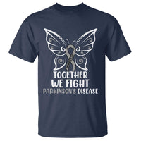 Parkinson's Awareness T Shirt We Fight Together Support Squad Gray Ribbon Butterfly