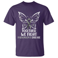 Parkinson's Awareness T Shirt We Fight Together Support Squad Gray Ribbon Butterfly