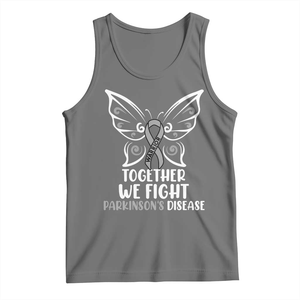 Parkinson's Awareness Tank Top We Fight Together Support Squad Gray Ribbon Butterfly