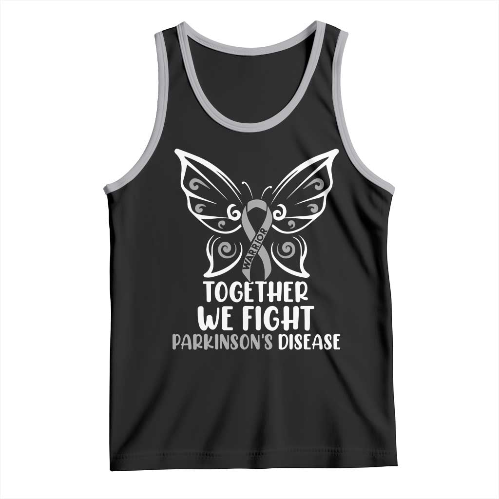 Parkinson's Awareness Tank Top We Fight Together Support Squad Gray Ribbon Butterfly