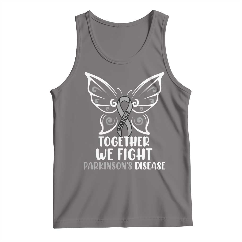 Parkinson's Awareness Tank Top We Fight Together Support Squad Gray Ribbon Butterfly