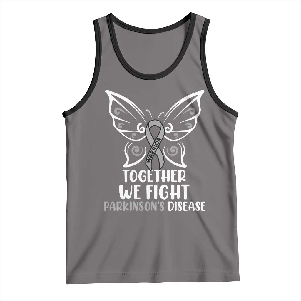 Parkinson's Awareness Tank Top We Fight Together Support Squad Gray Ribbon Butterfly
