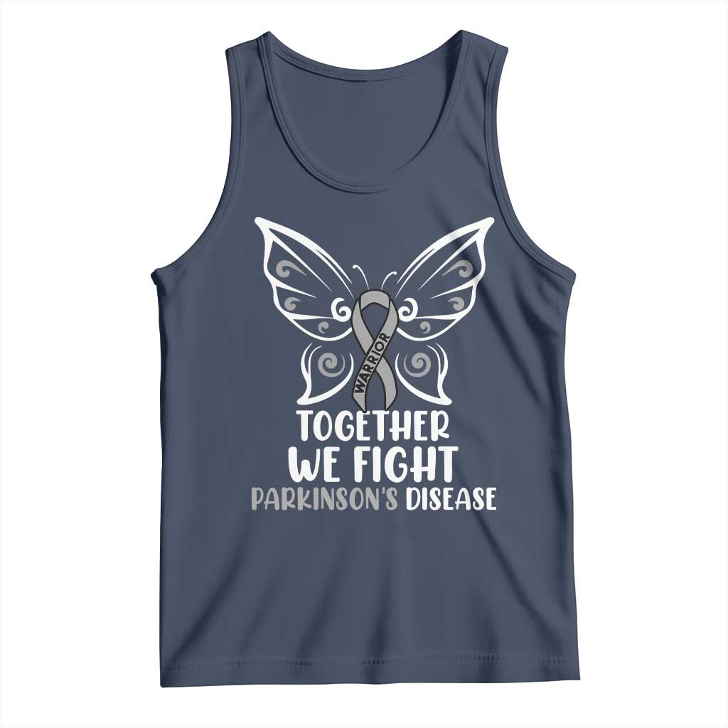 Parkinson's Awareness Tank Top We Fight Together Support Squad Gray Ribbon Butterfly