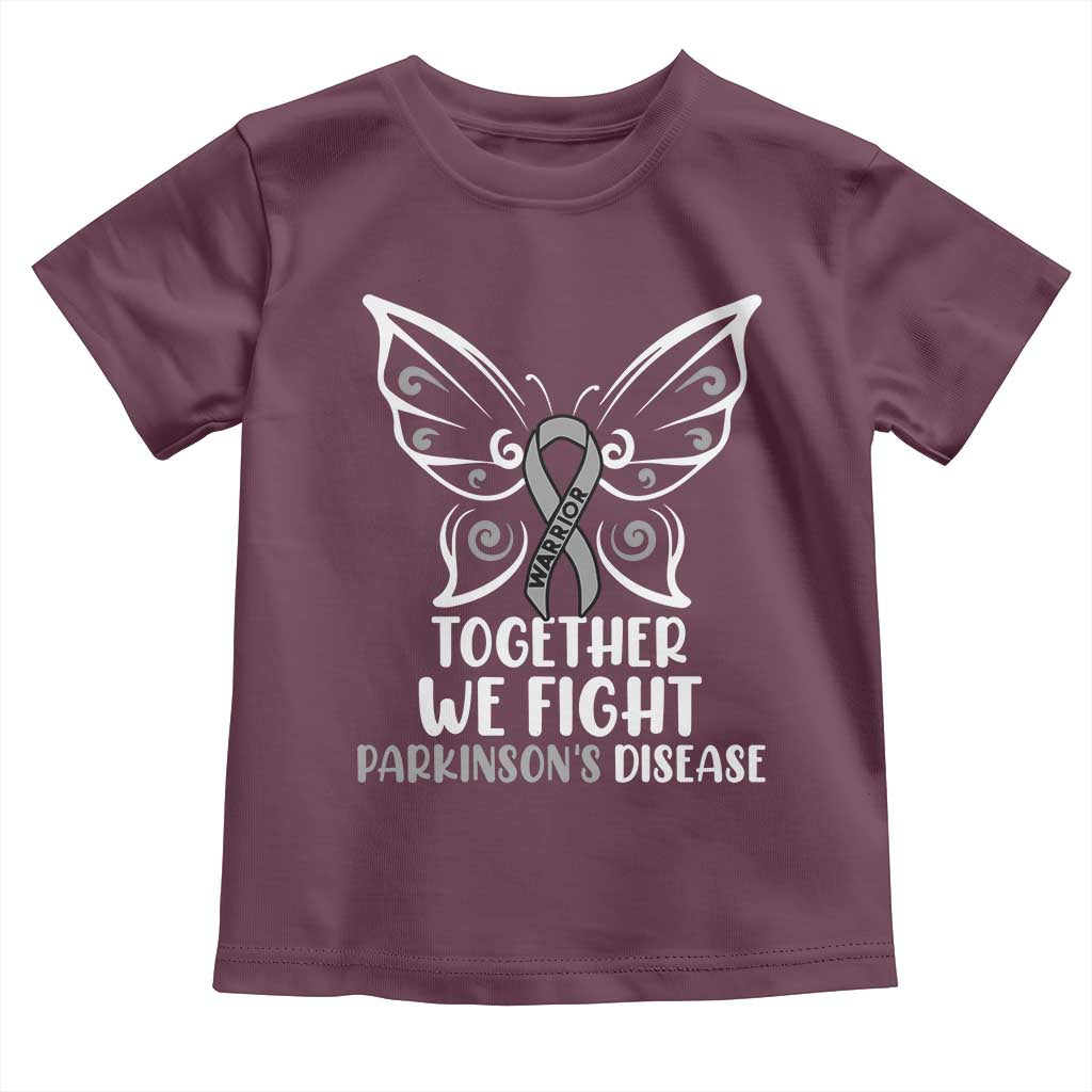 Parkinson's Awareness Toddler T Shirt We Fight Together Support Squad Gray Ribbon Butterfly