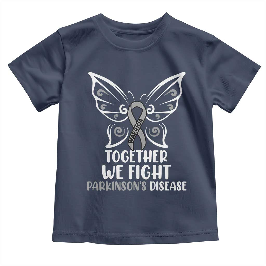Parkinson's Awareness Toddler T Shirt We Fight Together Support Squad Gray Ribbon Butterfly
