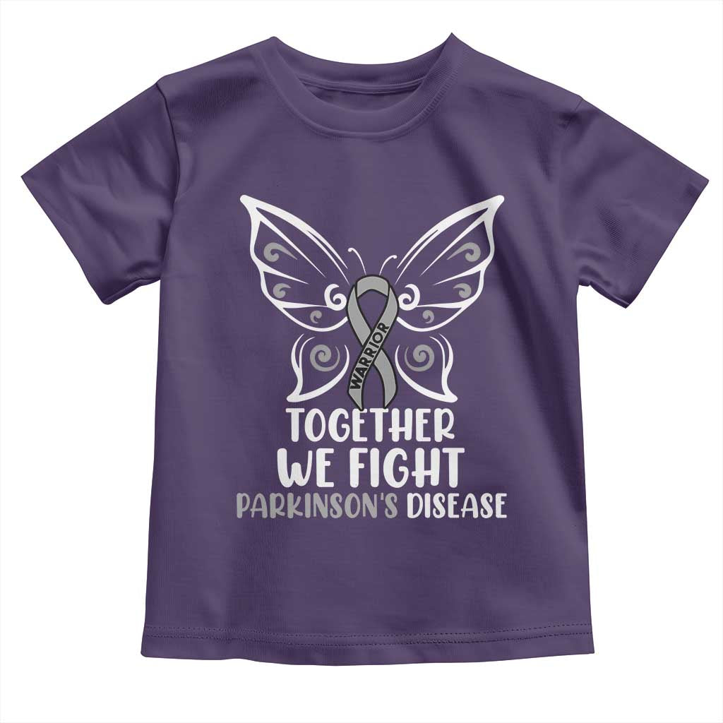Parkinson's Awareness Toddler T Shirt We Fight Together Support Squad Gray Ribbon Butterfly