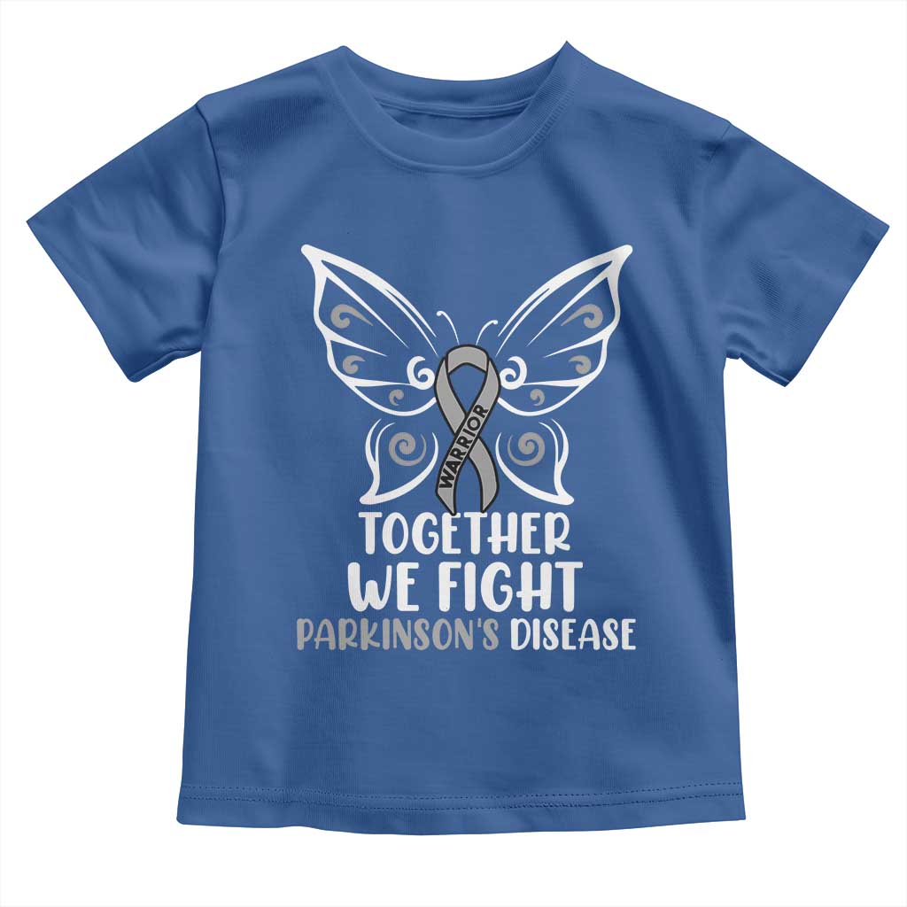Parkinson's Awareness Toddler T Shirt We Fight Together Support Squad Gray Ribbon Butterfly