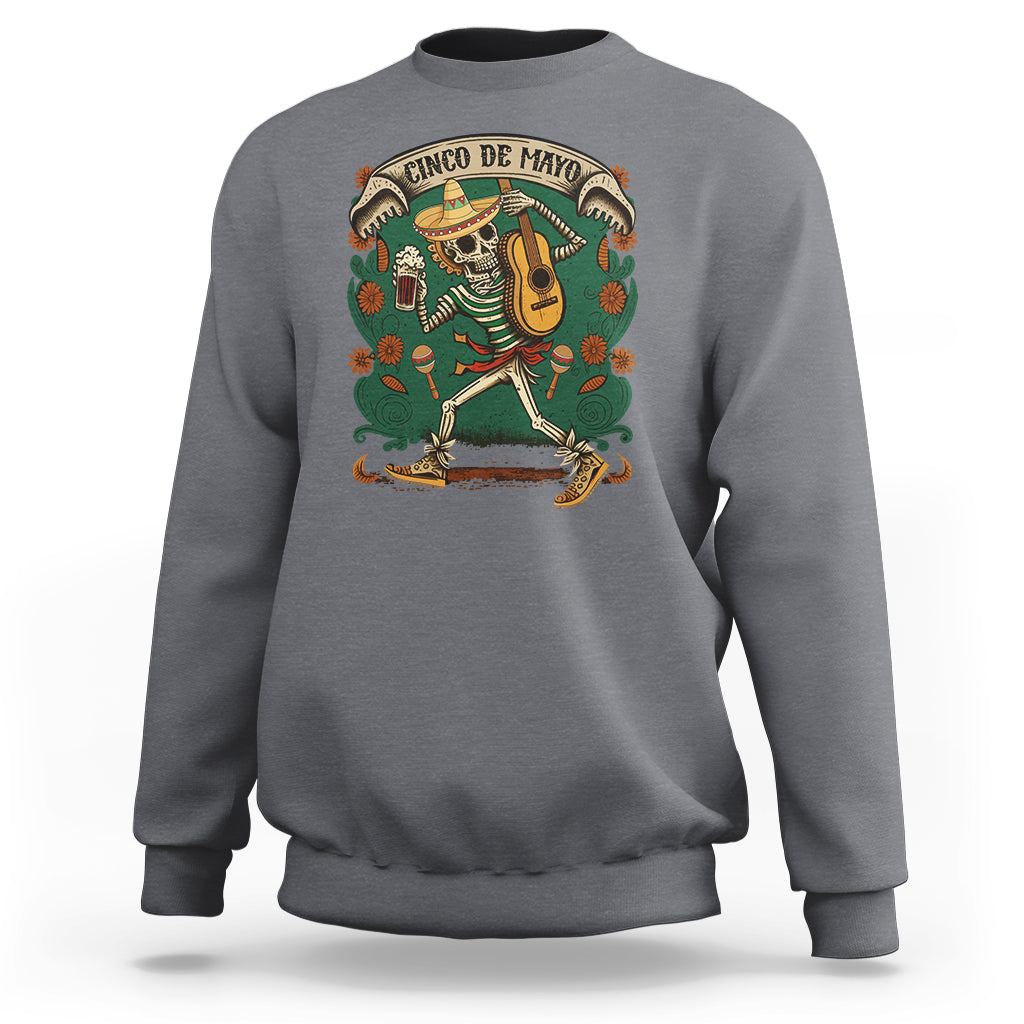 Mexican Skull Sweatshirt Cinco De Mayo Mexican Skull Let's Fiesta 5 De Mayo Women Men - Wonder Print Shop