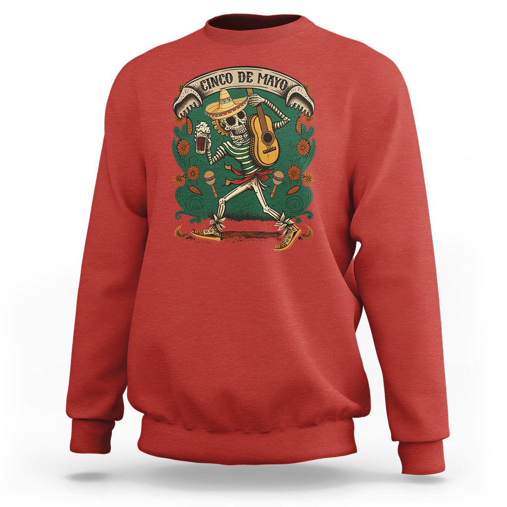 Mexican Skull Sweatshirt Cinco De Mayo Mexican Skull Let's Fiesta 5 De Mayo Women Men - Wonder Print Shop
