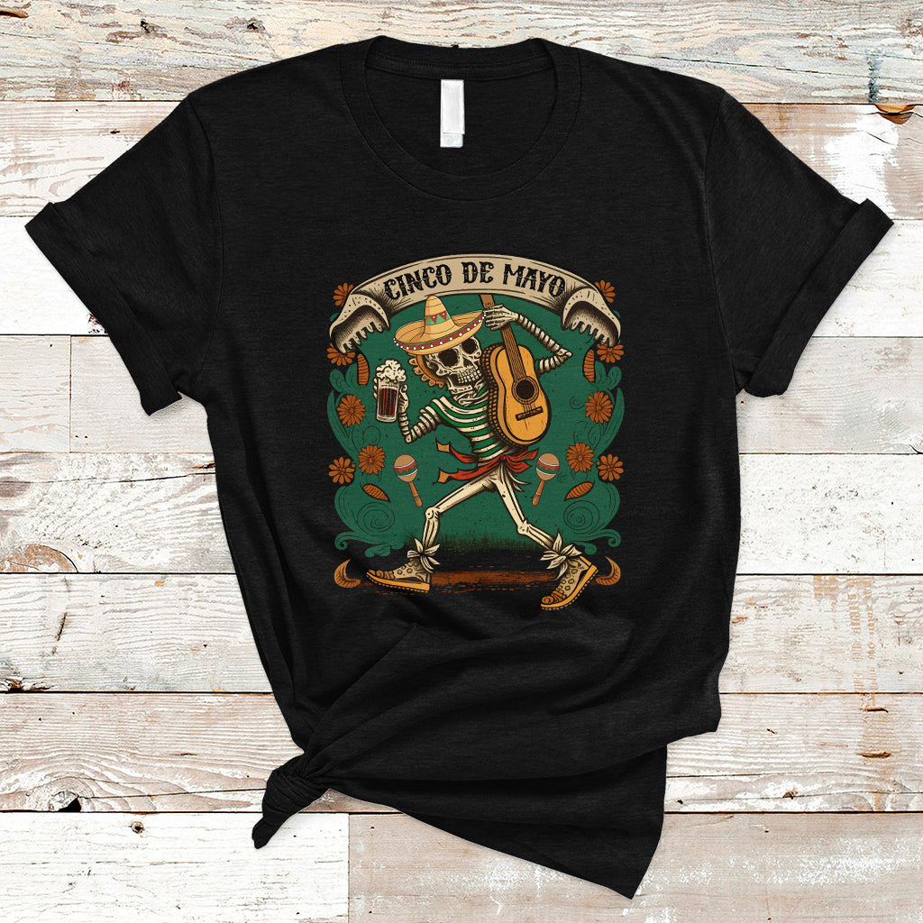 Mexican Skull T Shirt Cinco De Mayo Mexican Skull Let's Fiesta 5 De Mayo Women Men - Wonder Print Shop