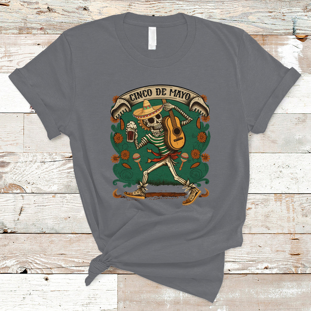 Mexican Skull T Shirt Cinco De Mayo Mexican Skull Let's Fiesta 5 De Mayo Women Men - Wonder Print Shop