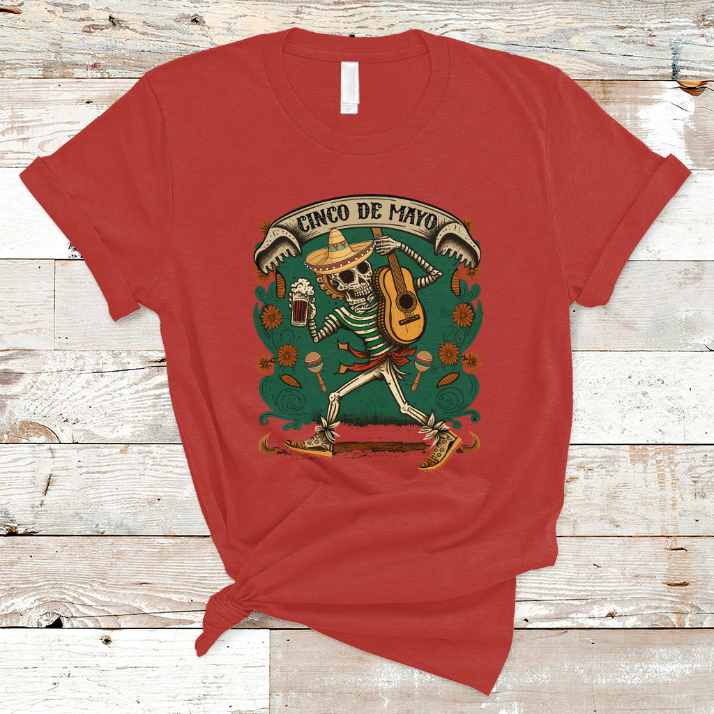 Mexican Skull T Shirt Cinco De Mayo Mexican Skull Let's Fiesta 5 De Mayo Women Men - Wonder Print Shop