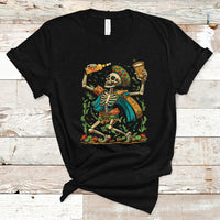 Mexican Skull T Shirt Mexican Skull Sugar Skull Drinking Let's Fiesta Women Men - Wonder Print Shop