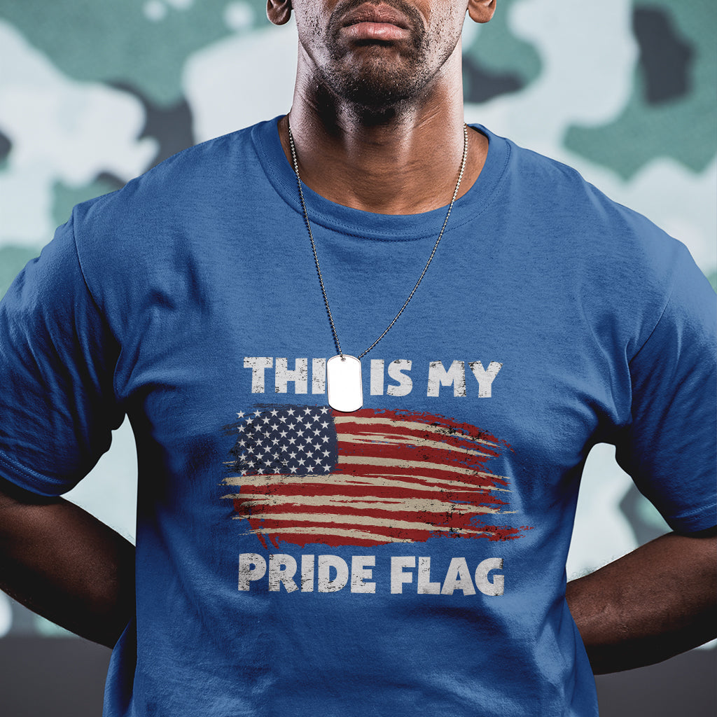 American Patriotic This Is My Pride Flag US America 4th of July Pride T Shirt - Wonder Print Shop