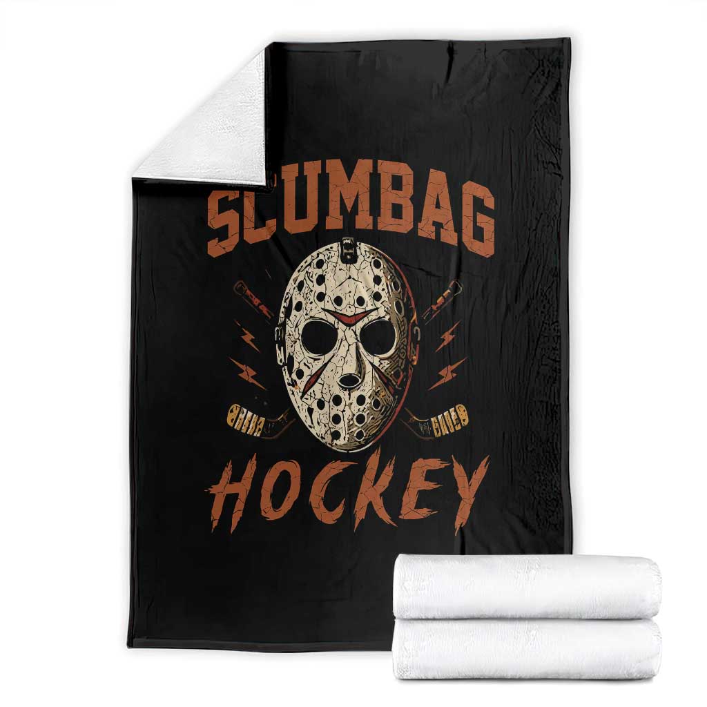 Scumbag Hockey Goalie Mask Distressed Sports Graphic Throw Blanket