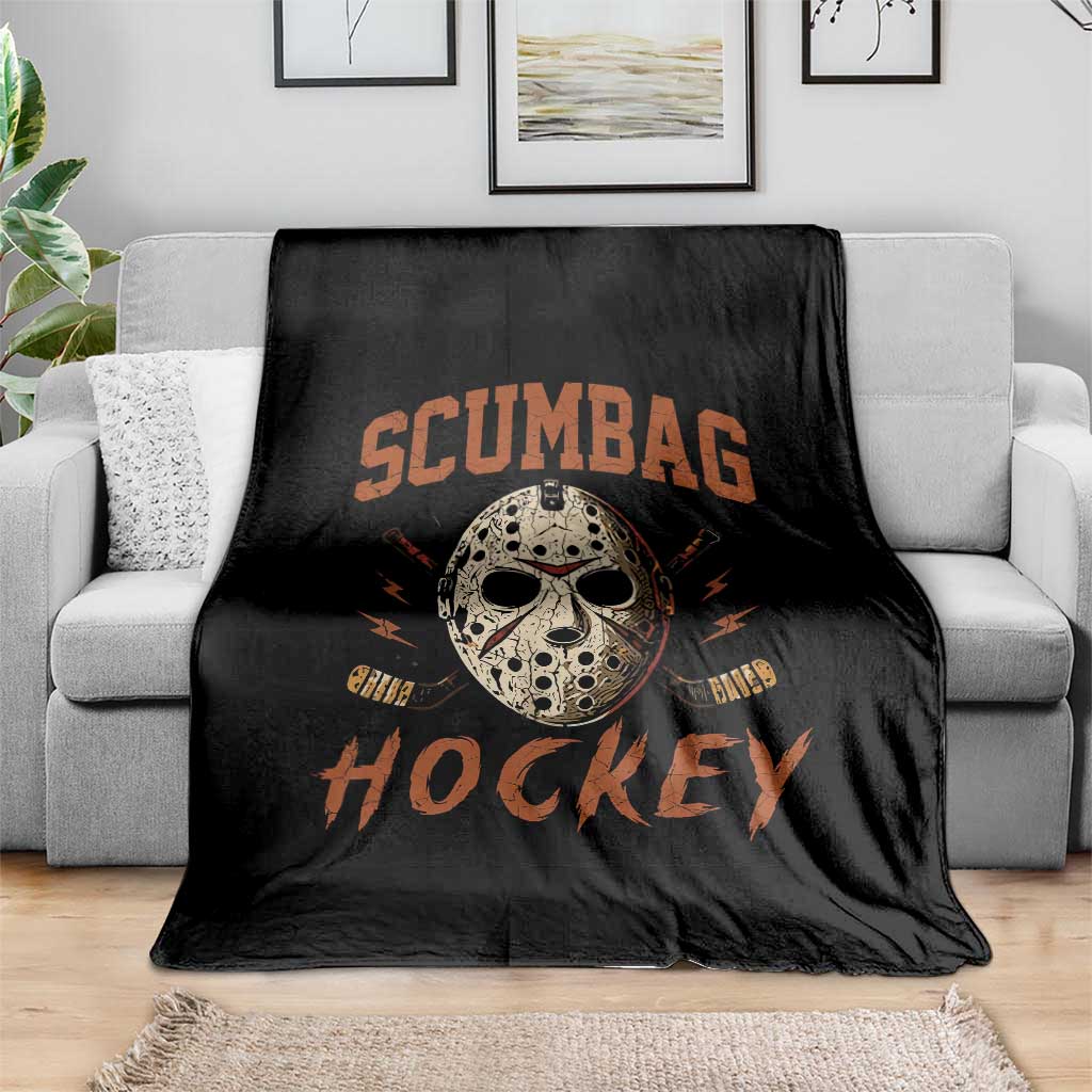 Scumbag Hockey Goalie Mask Distressed Sports Graphic Throw Blanket