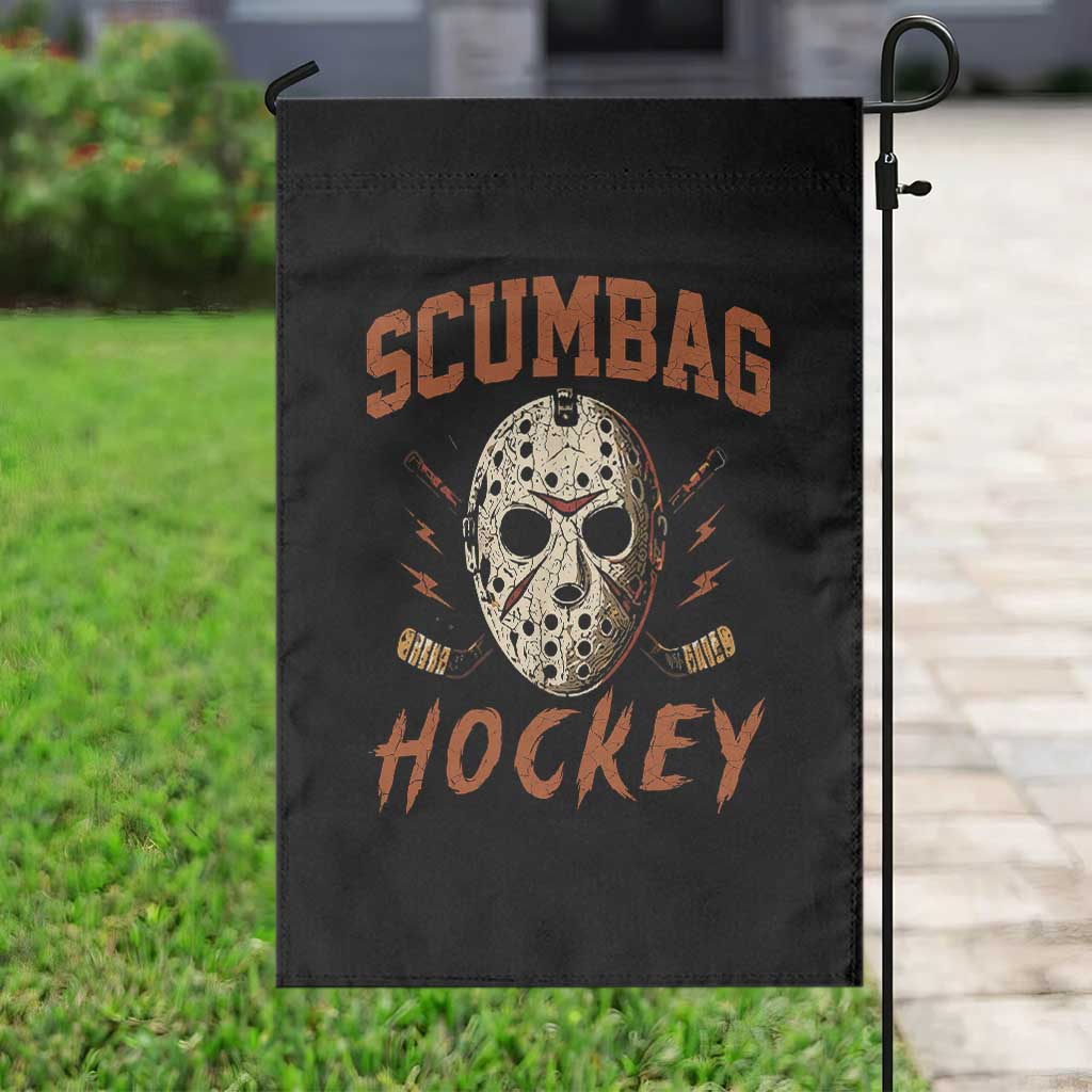 Scumbag Hockey Goalie Mask Distressed Sports Graphic Garden Flag