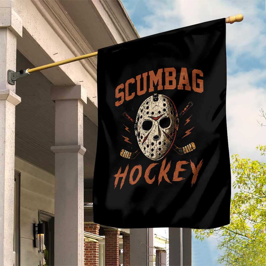 Scumbag Hockey Goalie Mask Distressed Sports Graphic Garden Flag