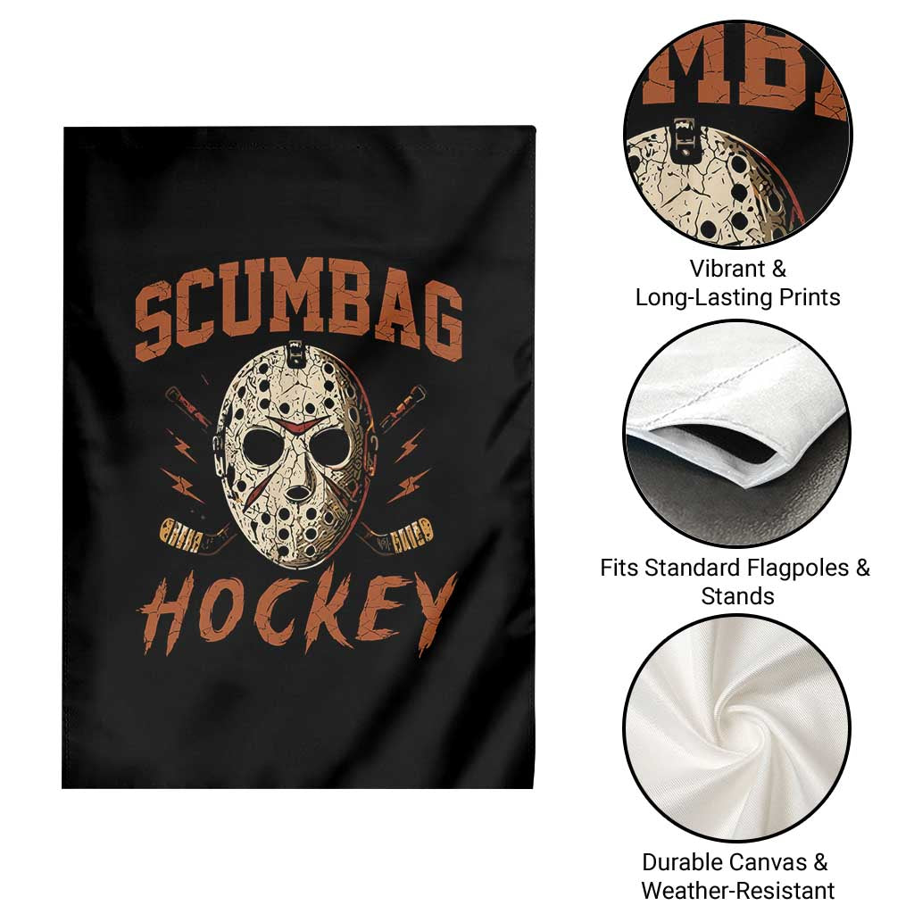 Scumbag Hockey Goalie Mask Distressed Sports Graphic Garden Flag