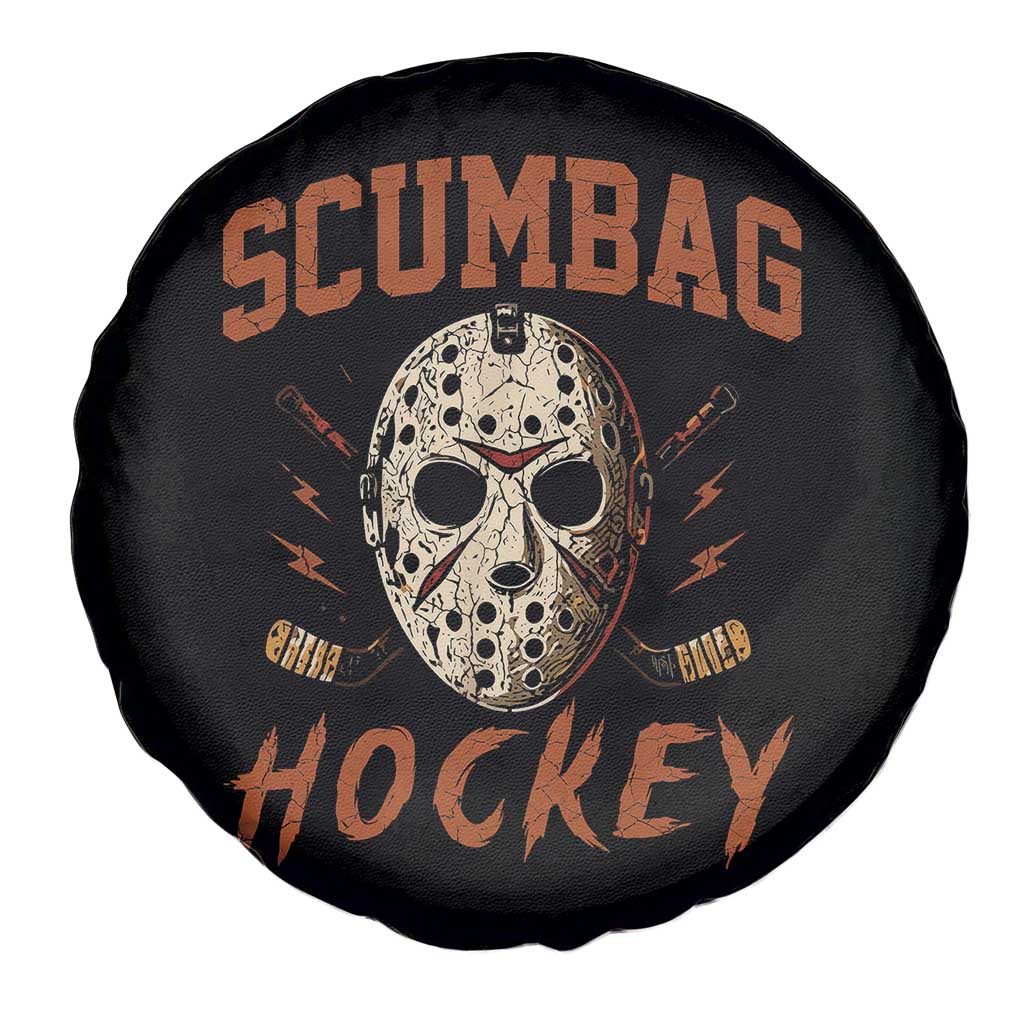 Scumbag Hockey Goalie Mask Distressed Sports Graphic Spare Tire Cover