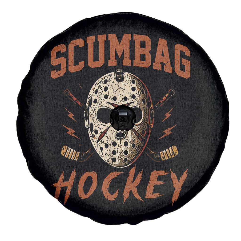 Scumbag Hockey Goalie Mask Distressed Sports Graphic Spare Tire Cover