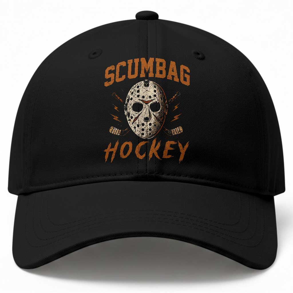 Scumbag Hockey Goalie Mask Distressed Sports Graphic Baseball Cap